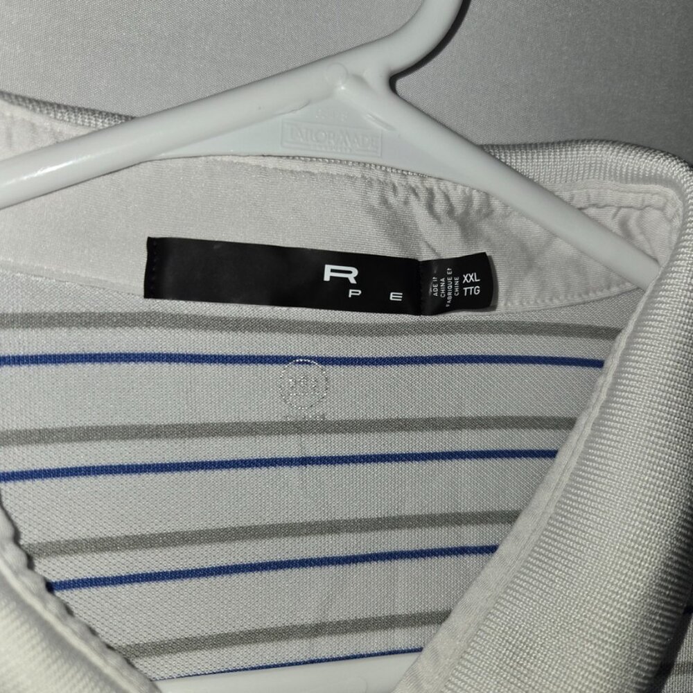 RLX Ralph Lauren Mens XXL The Players Golf Polo Shirt Striped White Blue Gray - Picture 3 of 9